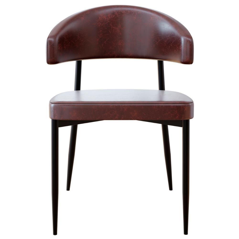 Cadeira De Jantar Estofada Fixa Chloe M25 Sintético Café - Mpozenato - 5