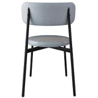 Cadeira De Jantar Estofada Fixa Nyka M25 Linho Cinza Cl/preto - Mpozenato - 6