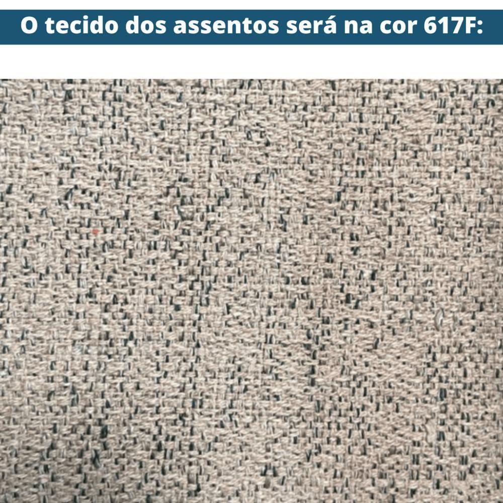 Sofá Blendi Ozki 220 Cm Madeira Eucalipto Cedro Tecido Composê Cinza E Bege Corda Redonda Canela - 5