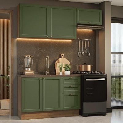 Armário De Cozinha Compacta 180 Cm Vik Madesa 02 Rustic/verde