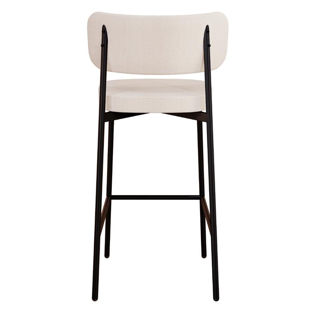 Banqueta Alta Bar Estofada Kit 6 Ella M25 Linho Palha/café - Mpozenato - 7