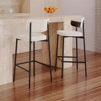 Banqueta Alta Bar Estofada Kit 6 Ella M25 Linho Palha/café - Mpozenato - 2