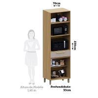 Paneleiro 70cm 4 Pts 1 Gav C/ Nicho Micro-ondas Elegance Luc Freijó/cinammon