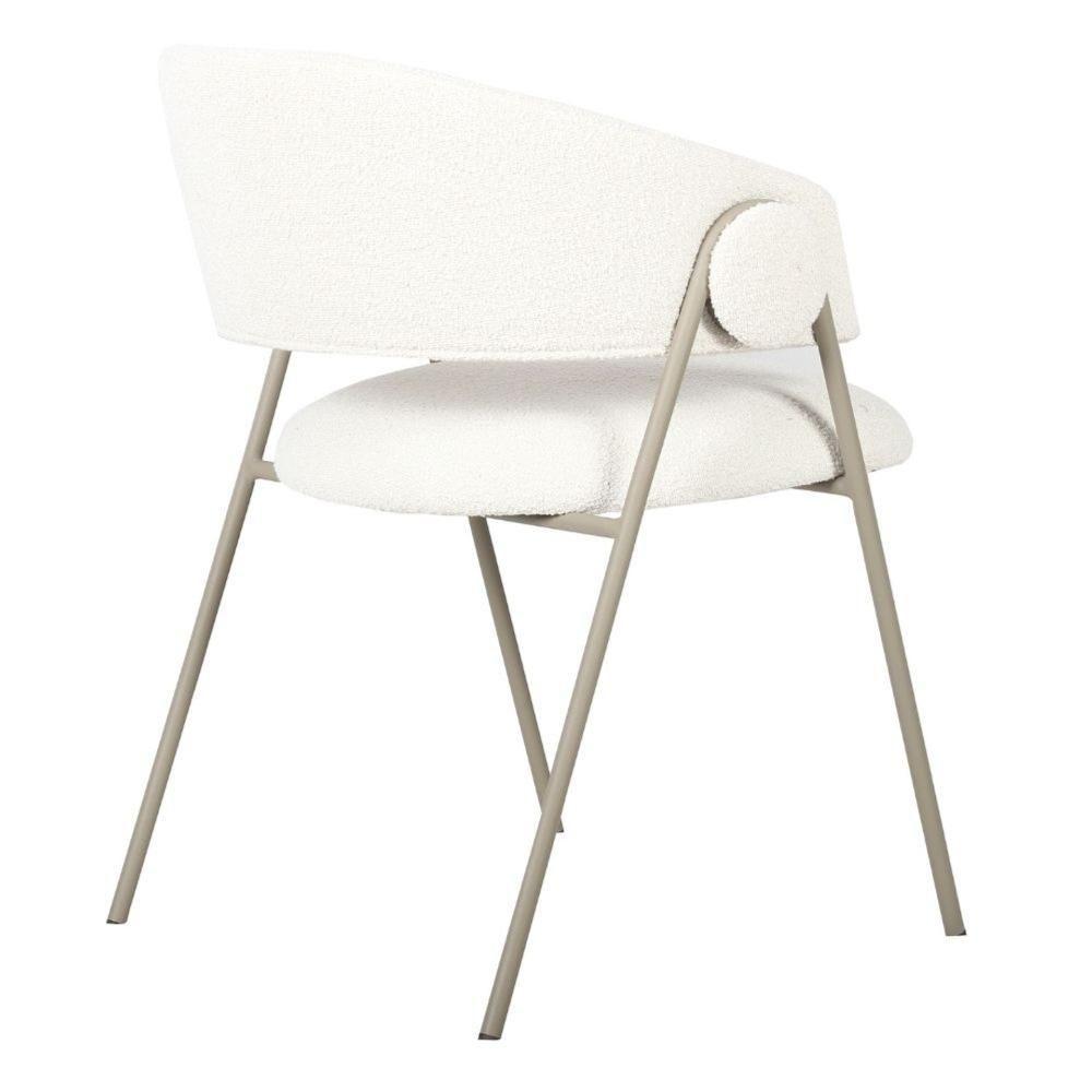 Kit 2 Cadeiras Com Braços Toulouse Júlia Mara Fratini Tecido Bouclé Nude Base Aço Carbono Champagne - 3