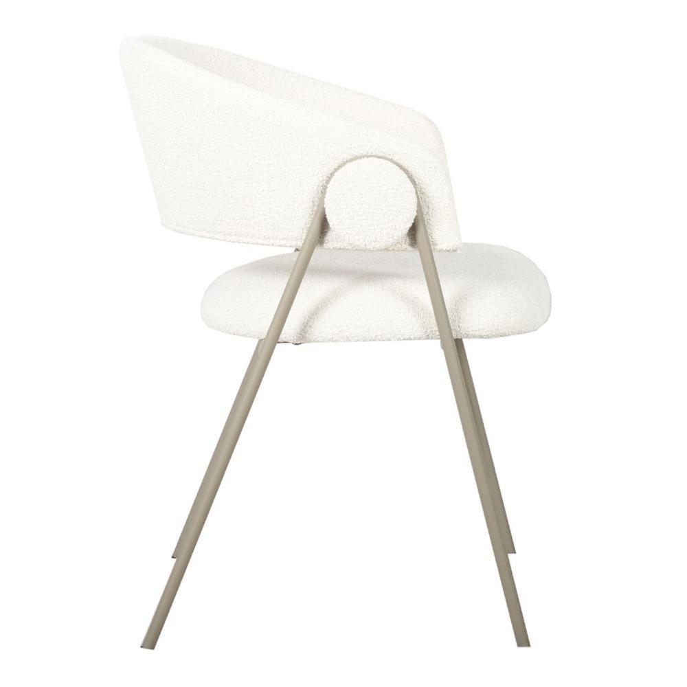 Kit 2 Cadeiras Com Braços Toulouse Júlia Mara Fratini Tecido Bouclé Nude Base Aço Carbono Champagne - 9