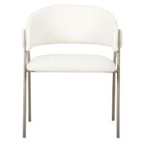 Kit 2 Cadeiras Com Braços Toulouse Júlia Mara Fratini Tecido Bouclé Nude Base Aço Carbono Champagne - 10