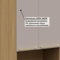 Paneleiro 70cm 4 Pts Nicho Micro-ondas Elegance Luciane Móve Freijó/cinammon - 5