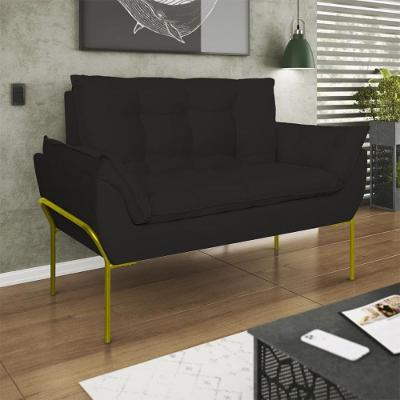 Namoradeira 2 Lugares Reforçada 2 Lugares Dourada Balaqui Preto