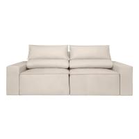Sofá Reclinável Retrátil 2 Lugares Com Molas Balaqui Decor Bege - 5