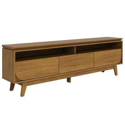 Rack Bancada Tv 75 Polegadas 3 Gavetas 200 Cm Selene Madetec Cumaru