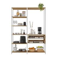 Armário De Cozinha Modulada Compacta 135cm 2 Peças Com 2 Gavetas Multimóveis Mp2284 Branco/madeirado - 5