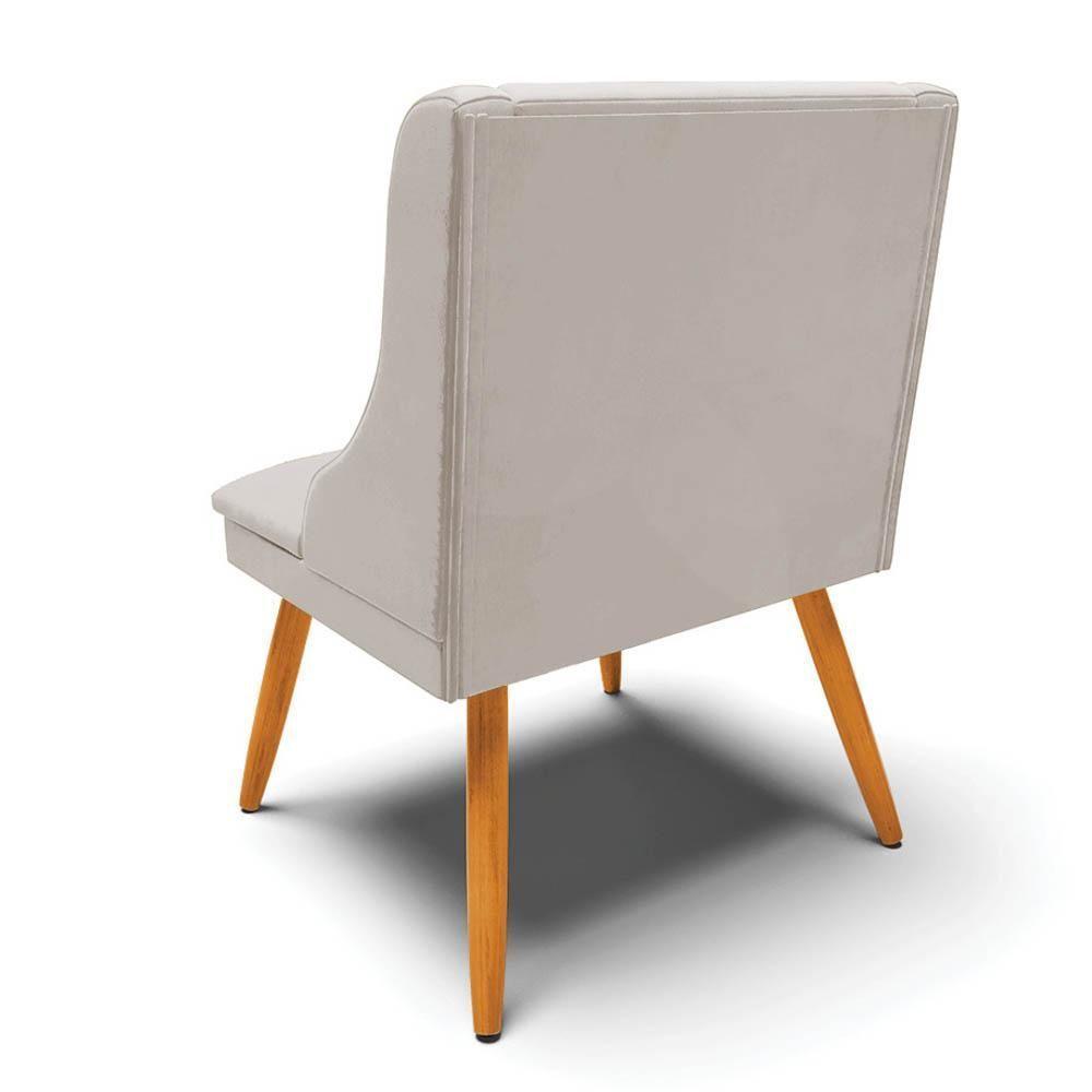 Kit 10 Cadeiras Estofadas Para Sala De Jantar Pés Palito Lia Veludo Cinza - Ibiza - 7