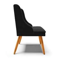 Kit 6 Cadeiras Estofadas Para Sala De Jantar Pés Palito Lia Suede Preto - Ibiza - 6