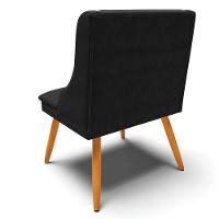 Kit 6 Cadeiras Estofadas Para Sala De Jantar Pés Palito Lia Suede Preto - Ibiza - 7