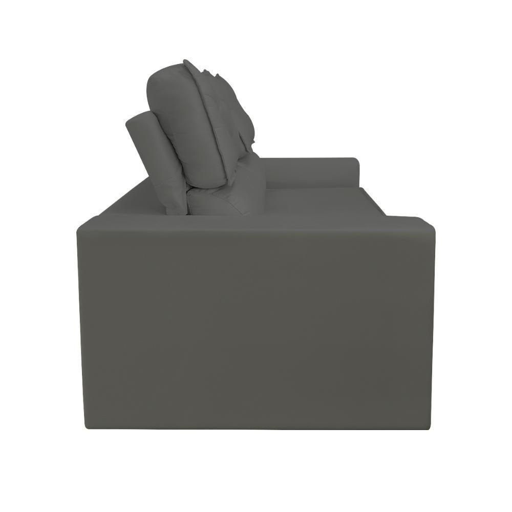 Sofá Reclinável Retrátil 3 Lugares Luxo C- Molas Balaqui Cinza - 9