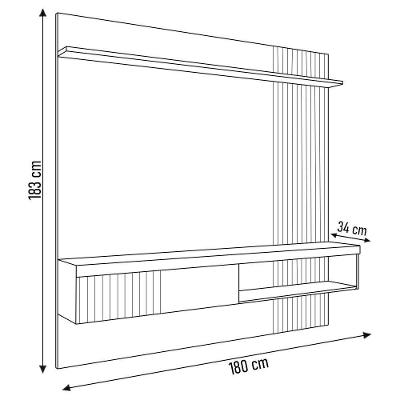 Painel Para Tv Suspenso 65 Pol. Helen C01 Buriti/fendi - Mpozenato