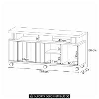 Rack Bancada De Tv 50 Pol 136cm Briz Castanho/off White - Hb Móveis
