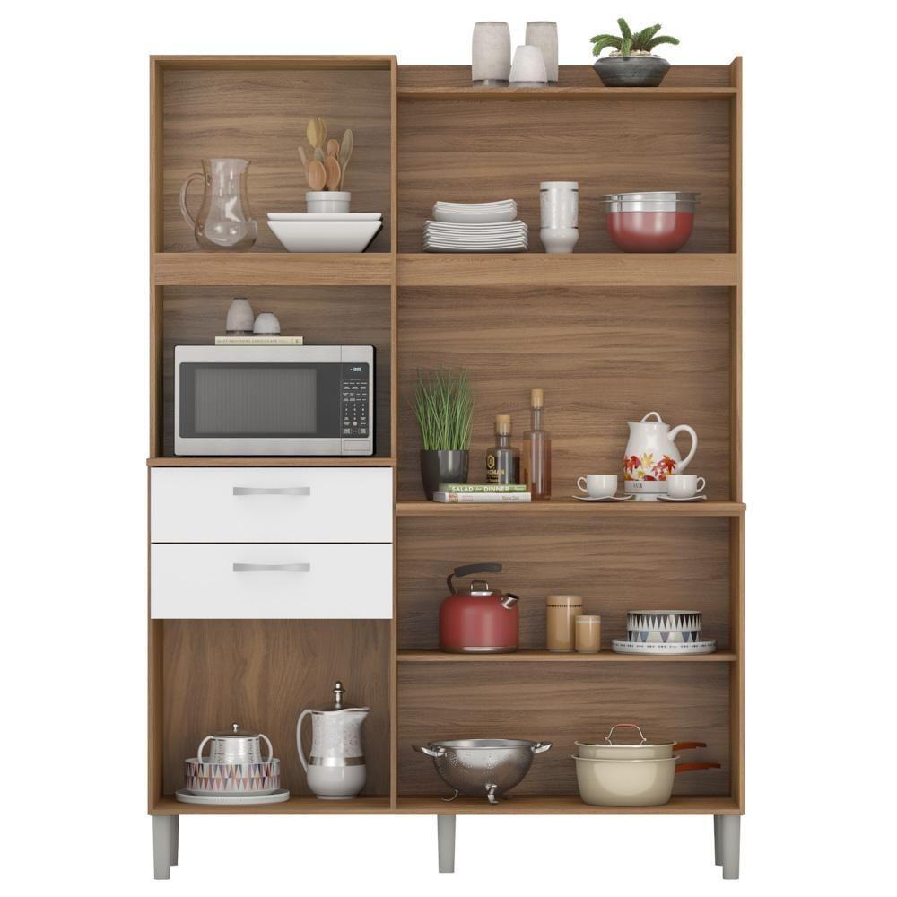 Kit Cozinha Compacta 6 Portas 2 Gavetas Harmonia D02 Amendola/branco - Mpozenato - 3