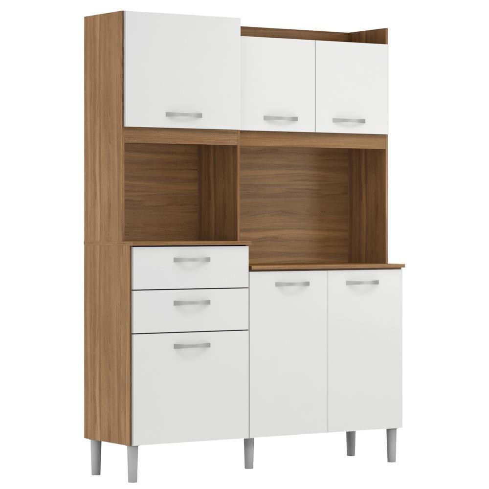 Kit Cozinha Compacta 6 Portas 2 Gavetas Harmonia D02 Amendola/branco - Mpozenato - 7