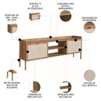 Rack Para Sala Bancada De Tv 65 Pol Pés Madeira Arlo A10 Hanover - Mpozenato - 3