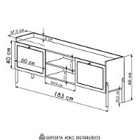 Rack Para Sala Bancada De Tv 65 Pol Pés Madeira Arlo A10 Hanover - Mpozenato