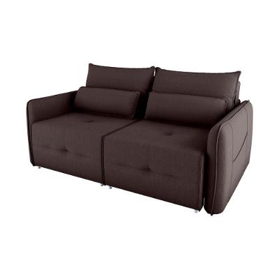 Sofá Cama 2 Lugares Com Almofadas 205cm Celine Suede Marrom Matrix Suede Marrom