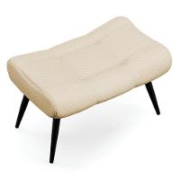 Kit Poltrona E Puff Para Sala De Estar Com Almofada E Pés Palito Lord Veludo Luxo Off White - Ibiza - 10