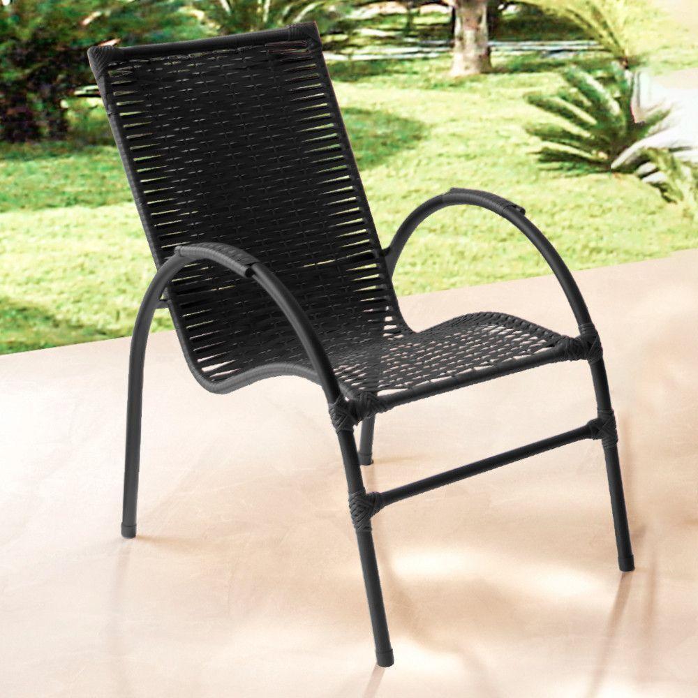 Cadeira De Área Varanda Onix Em Fibra Sintética Preto - 4