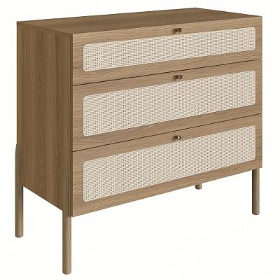 Cômoda Arlo A10 Hanover 3 Gavetas em MDF com Puxador Plástico Amadeirado para Quarto
