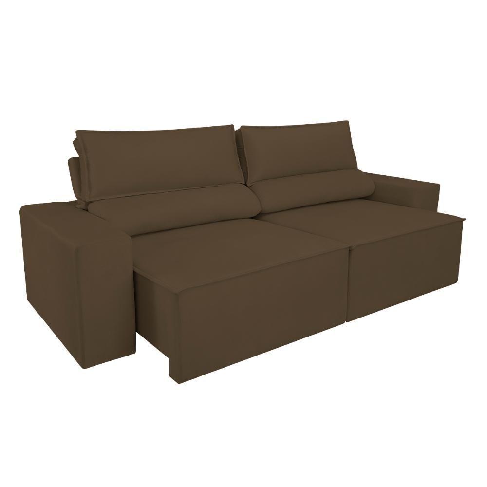 Sofá Reclinável Retrátil 2 Lugares Com Molas Balaqui Decor Marrom - 6