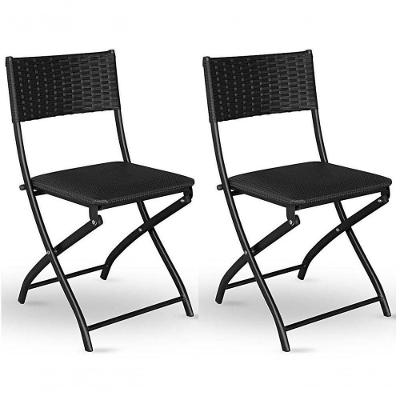 Cadeira Dobravel Bar, Lanchonete Preto - Kit 2 Pc