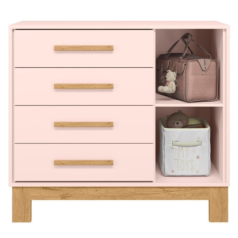 Cômoda Com Sapateira Infantil Q Encanto Slim Rosa - Qmovi - 5