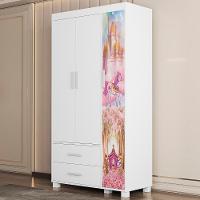 Guarda Roupa Infantil 89cm Com 3 Portas Carruagem Rosa Z53 - Mpozenato - 2