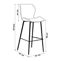 Kit 5 Banquetas Alta Com Encosto Para Bancada Cozinha Penha R02 Sintético Marrom - Mpozenato
