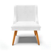 Kit 6 Cadeiras Estofadas Para Sala De Jantar Pés Palito Lia Sintético Premium Branco - Ibiza - 8