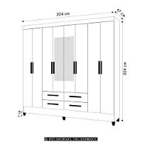 Guarda Roupa Casal 204cm Com Espelho Vitta Freijó/off Z17 - Mpozenato