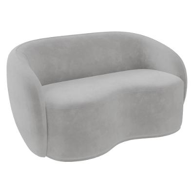 Sofá 2 Lugares Living Orgânico Sala De Estar 160cm Garbin Z08 Veludo Cinza - Mpozenato