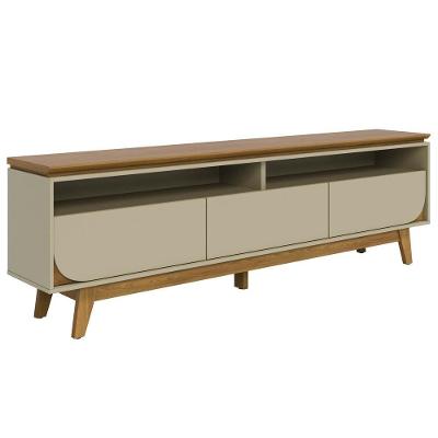 Rack Bancada Tv 75 Polegadas 3 Gavetas 200 Cm Selene Madetec Cumaru Opala