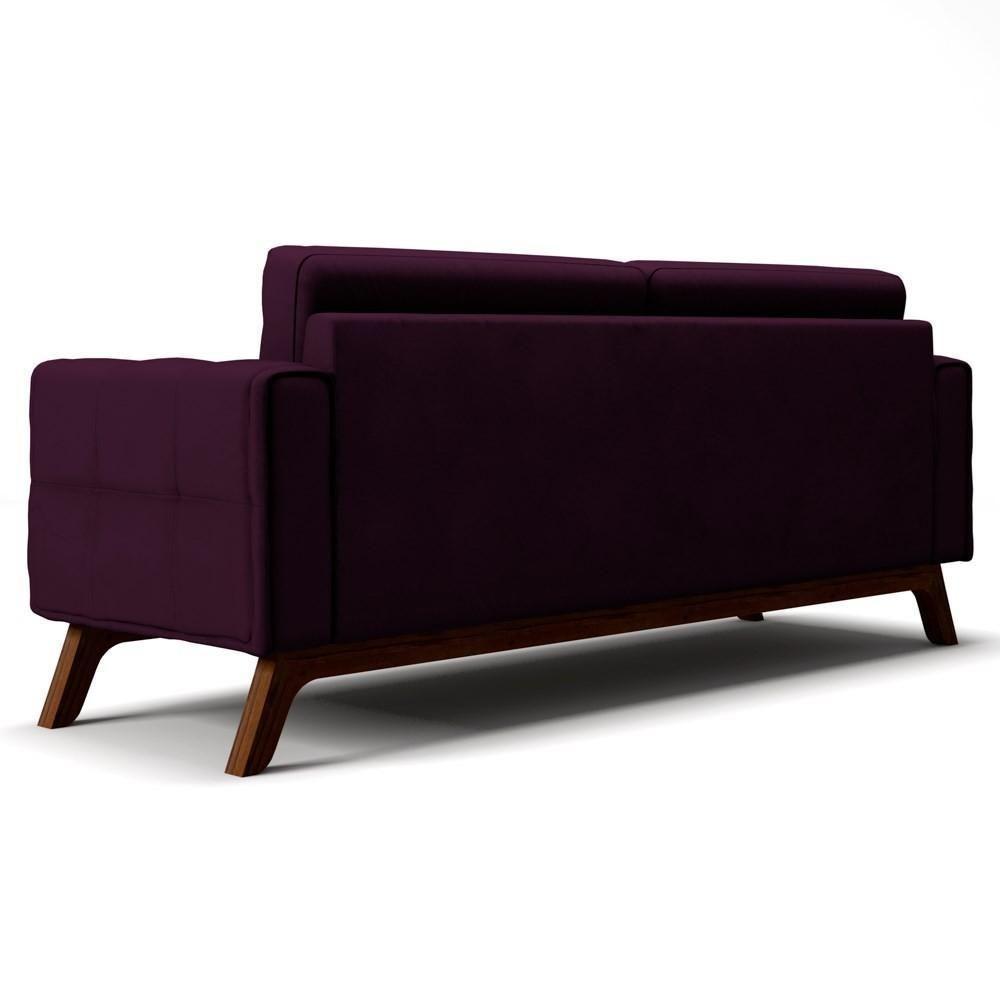 Sofá 180 Cm 3 Lugares Sandero C-292 Veludo Uva - Domi - 4