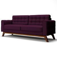 Sofá 180 Cm 3 Lugares Sandero C-292 Veludo Uva - Domi - 1