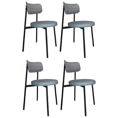 Cadeira De Jantar Estofada Kit 4 Nyka M25 Linho Cinza Cl - Mpozenato