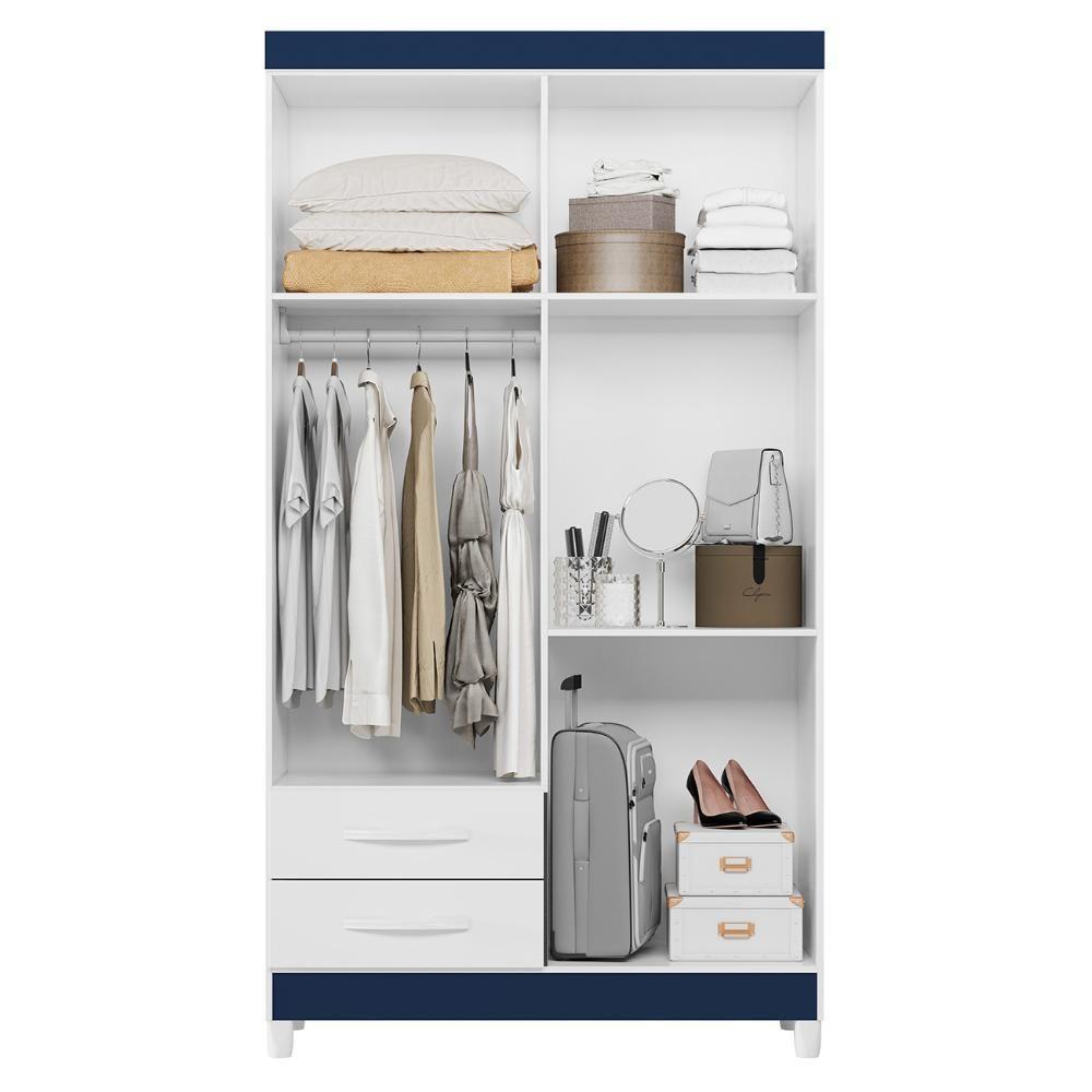 Guarda Roupa Solteiro 103cm Com Espelho Dony Flex A02 Branco - Mpozenato - 9
