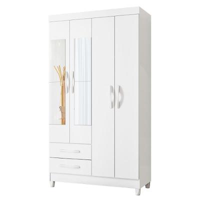 Guarda Roupa Solteiro 103cm Com Espelho Dony Flex A02 Branco - Mpozenato