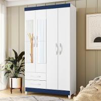 Guarda Roupa Solteiro 103cm Com Espelho Dony Flex A02 Branco - Mpozenato - 8