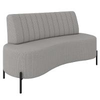 Sofá 2 Lugares 135cm Pés Aço Preto Tamar Z08 Linho Cinza - Mpozenato - 1