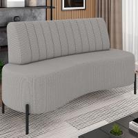 Sofá 2 Lugares 135cm Pés Aço Preto Tamar Z08 Linho Cinza - Mpozenato - 2
