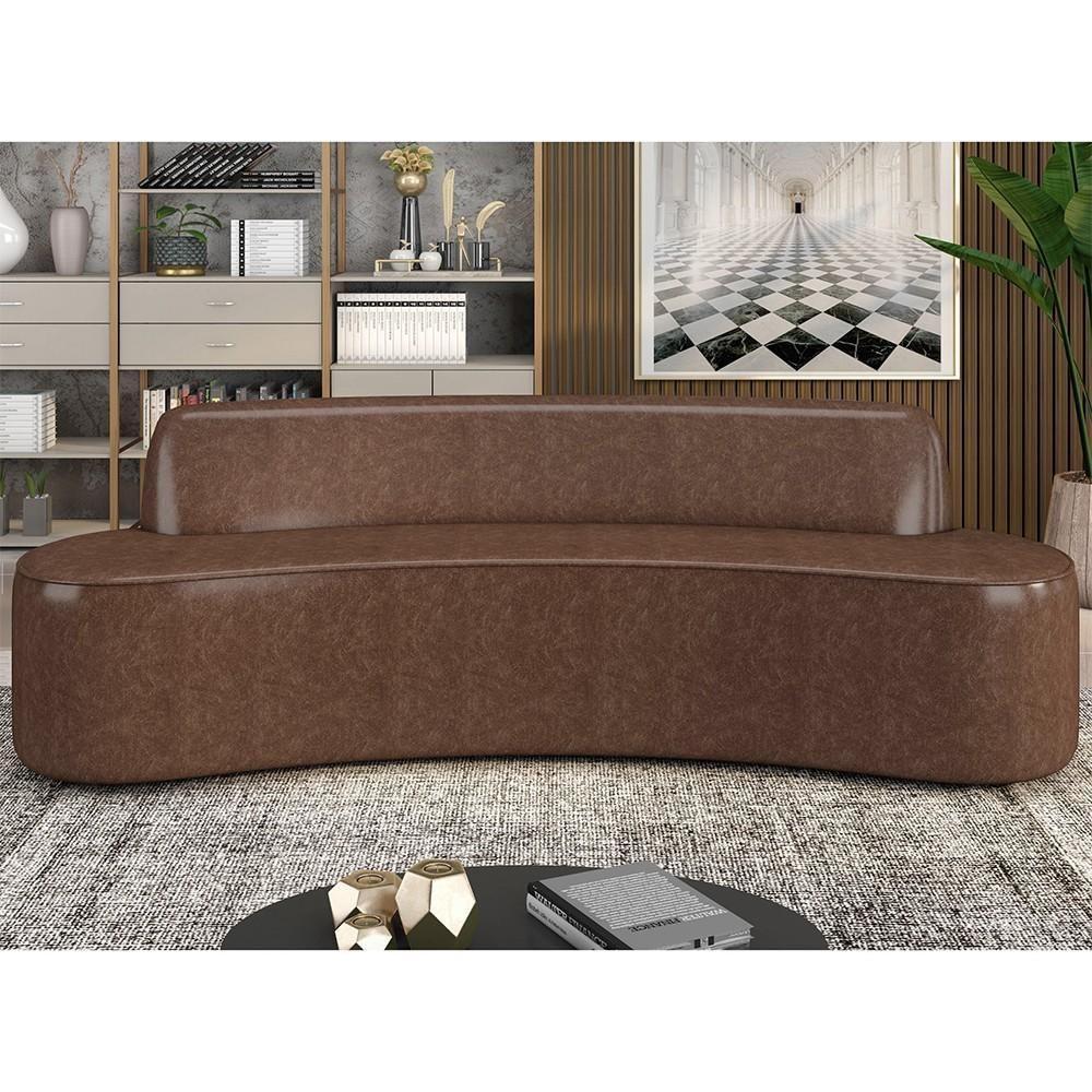 Sofá 2 Lugares Para Sala De Estar Living 150cm Koane D06 Facto Conhaque - Mpozenato - 2