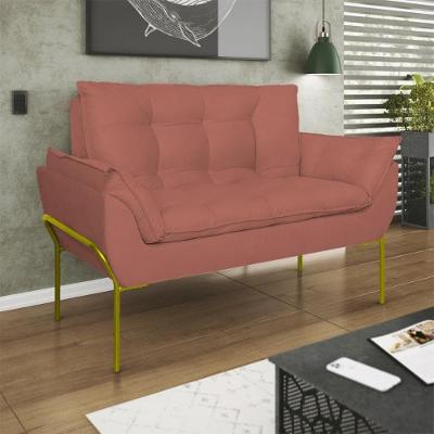 Namoradeira 2 Lugares Reforçada 2 Lugares Dourada Balaqui Rosa