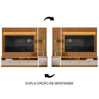 Rack Com Painel Ripado Para Tv 75 Pol. 224cm Golden L06 Nature/off White - Mpozenato - 3