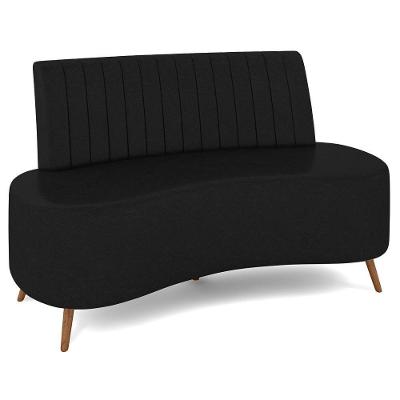 Sofá 2 Lugares Para Sala Living 135cm Pés Palito Tamar Z08 Sintético Preto - Mpozenato